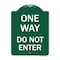 Signmission Designer Series Sign-One Way Do Not Enter, Green & White Aluminum Sign, 18" H, GW-1824-23524 A-DES-GW-1824-23524 - alternate 1